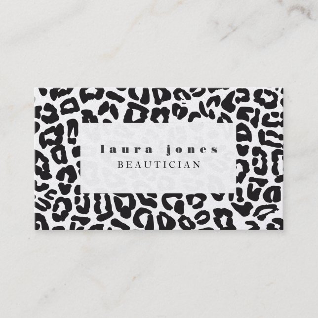 Leopard Print Fashion Template Visitenkarte (Vorderseite)