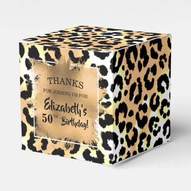 Leopard Print Favor Box Geschenkschachtel (Vorderseite)