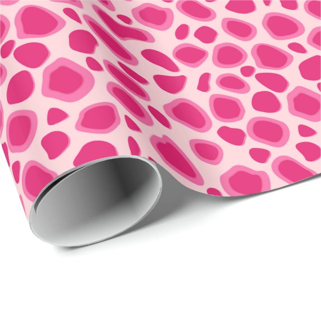 Leopard Print - Fuchsia und hellrosa Geschenkpapier (Rolleneckpunkt)
