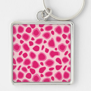 Leopard Print - Fuchsia und hellrosa Schlüsselanhänger