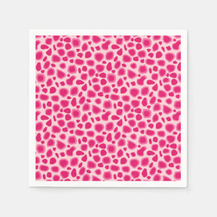 Leopard Print - Fuchsia und hellrosa Serviette