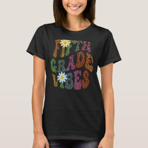 Leopard Print FÜNFTE GRADE VIBES Lehrer Friedens-L T-Shirt
