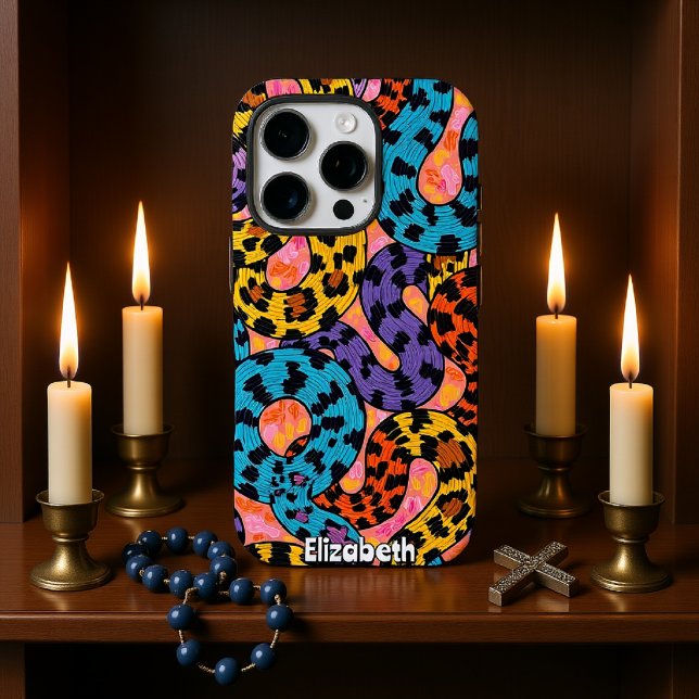 Leopard Print Funk: Farbenfrohe Waves Case-Mate iPhone Hülle (Von Creator hochgeladen)