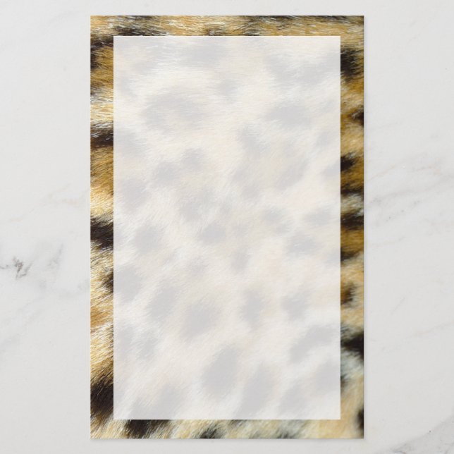 Leopard Print Fur Texture Design Custom Stationier Briefpapier (Vorderseite)