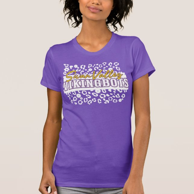 Leopard Print & Gears - SwanValley VikingBots - T-Shirt (Vorderseite)