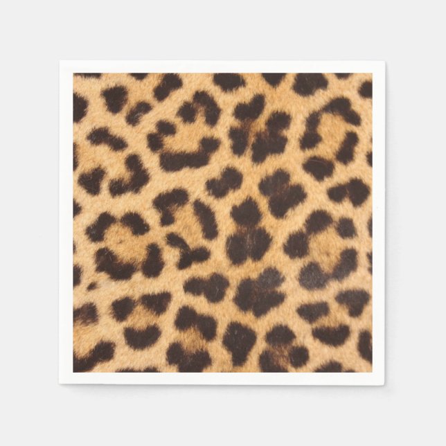 Leopard Print Gemustert Picnic oder Party Napkins Serviette (Vorderseite)