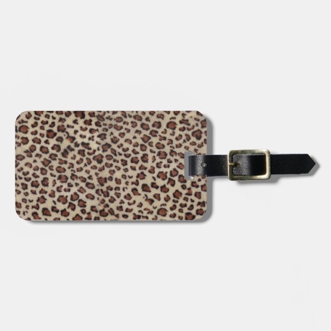 Leopard Print Gepäckanhänger (Vorderseite horizontal)