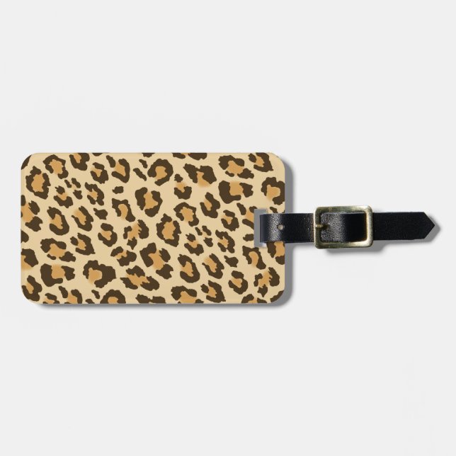 Leopard Print Gepäckanhänger (Vorderseite horizontal)
