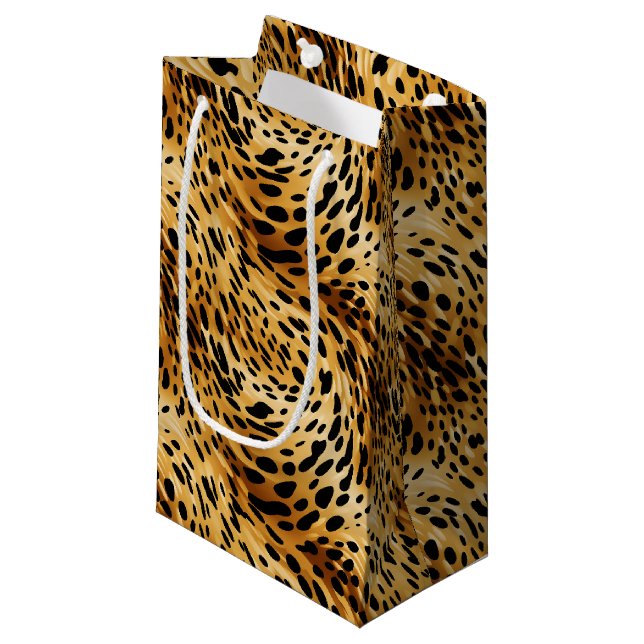 Leopard Print Gift Bag Kleine Geschenktüte (Vorderseite Schrägansicht)