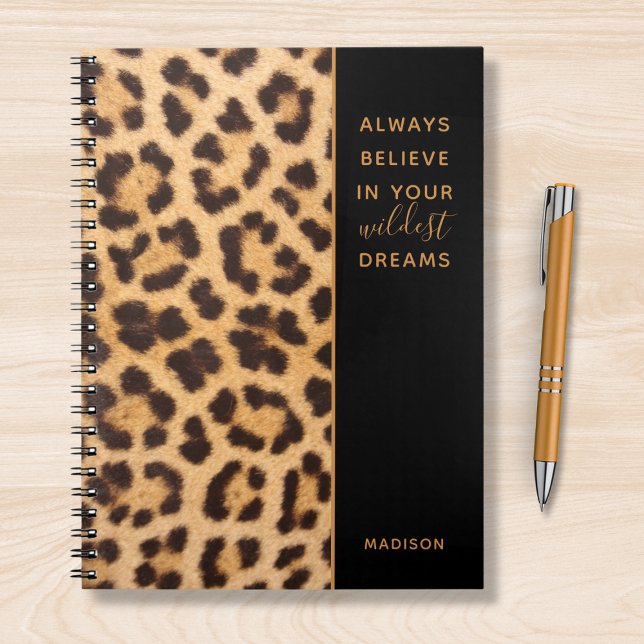 Leopard Print glaubt stilvoll und modern Personali Notizblock (Von Creator hochgeladen)