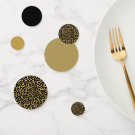 Leopard Print Gold Black Animal Print Konfetti