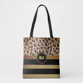 Leopard Print Gold Black Strips Zwei Tone Monogram