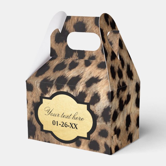 Leopard Print & Gold Foil Chic Leckerei Gastgesche Geschenkschachtel (Vorderseite)