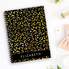 Leopard Print, Gold Leopard, Glitzer, Ihr Name Planer
