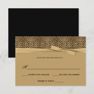 Leopard Print Gold Ribbon UAWG Einladung