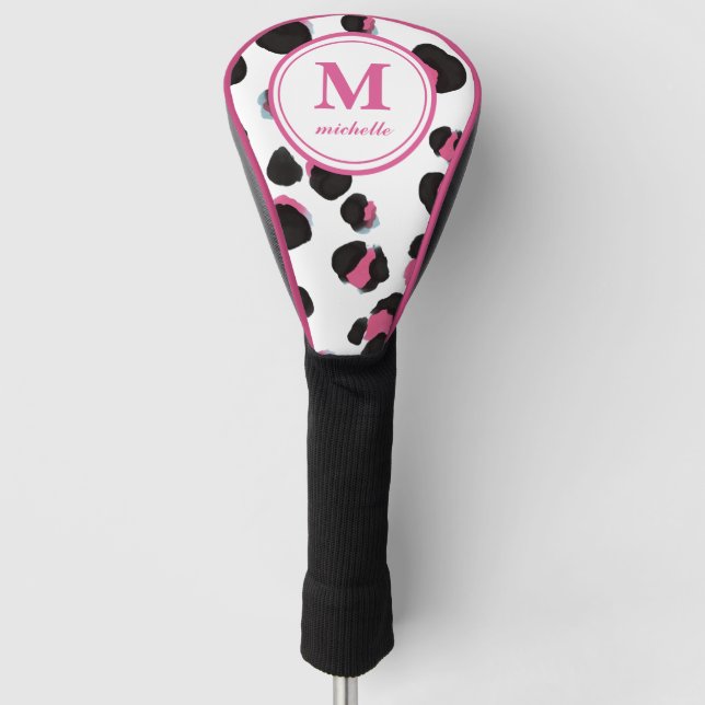 LEOPARD PRINT Golf | personalisiert NAME monogramm Headcover (Vorderseite)