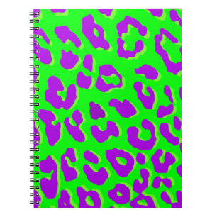 Leopard Print Green Lila Notizblock