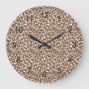 Leopard Print Große Wanduhr