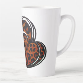 Leopard Print Hand Drawing Herz Milchtasse