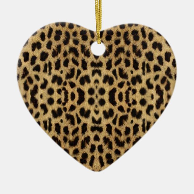 Leopard Print Heart Ornament (Vorne)