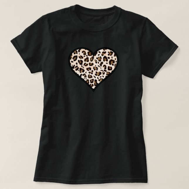 Leopard Print Heart T-Shirt (Design vorne)