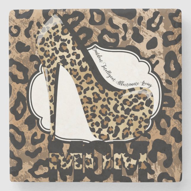 Leopard Print High Heel Fashion MAMA Untersetzer  (Vorderseite)
