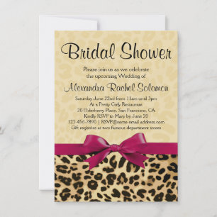 Leopard Print Hot Pink Bridal Dusche Einladung