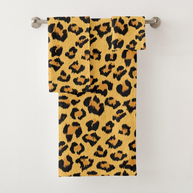 Leopard Print Imitate für Wild Style Safari Muster Badhandtuch Set (Insitu)