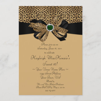 Leopard Print IMITATS Emeralds Diamonds Sweet 16 I Einladung