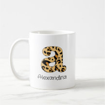 Leopard Print Initial a Lowercase and Name