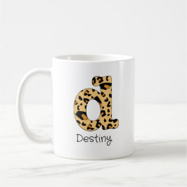 Leopard Print Initial Lowercase d and Name Kaffeetasse