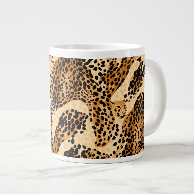 Leopard Print Jumbo Tasse (Vorderseite Rechts)