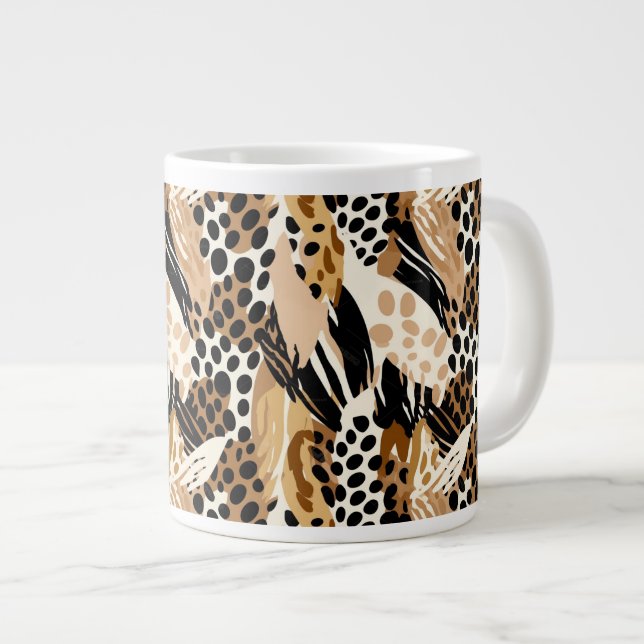 Leopard Print Jumbo Tasse (Vorderseite Rechts)