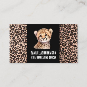 Leopard Print Kawaii Premier Visitenkarte