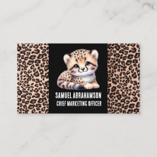 Leopard Print Kawaii Premier Visitenkarte