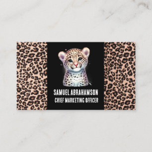 Leopard Print Kawaii Premier Visitenkarte