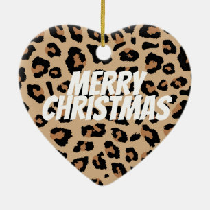 Leopard Print Keramik Ornament