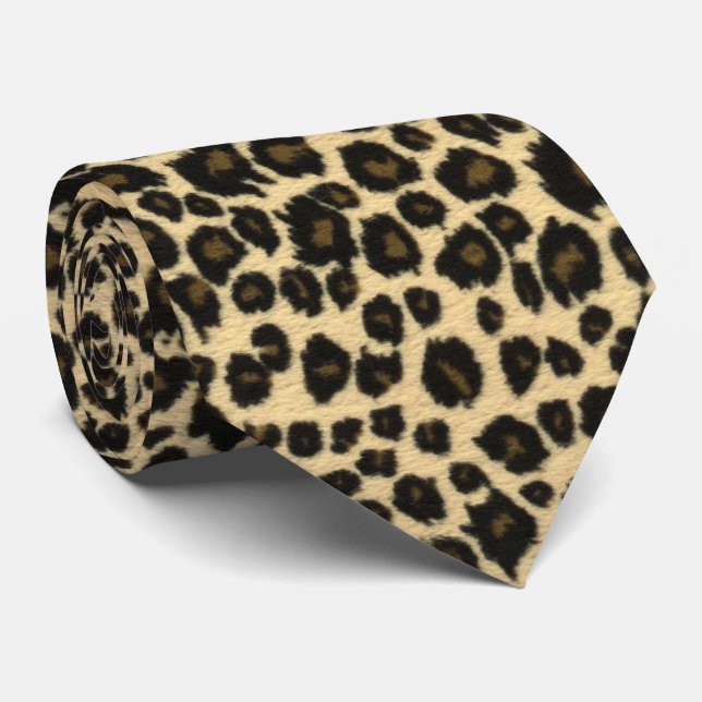 Leopard Print Krawatte (Gerollt)