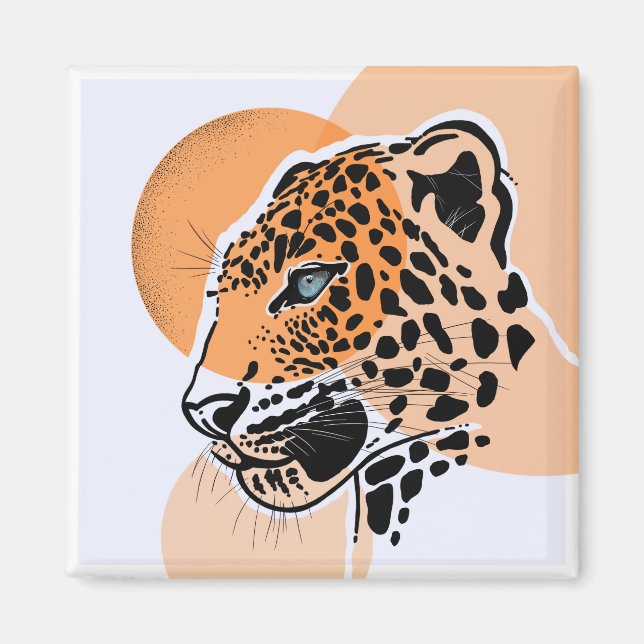 Leopard Print Kühlschrankmagnet - Square Animal Ar Magnet (Vorne)