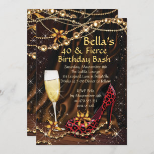 Leopard Print Ladys Einladungen zum Geburtstag