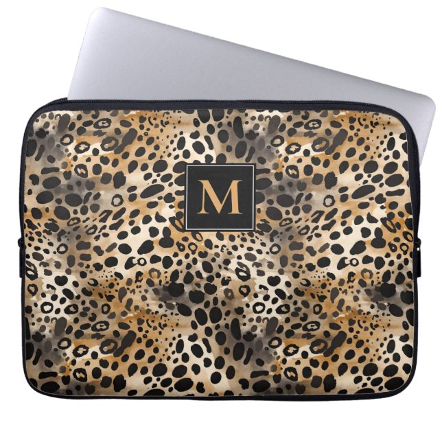 Leopard Print Laptopschutzhülle (Vorderseite)