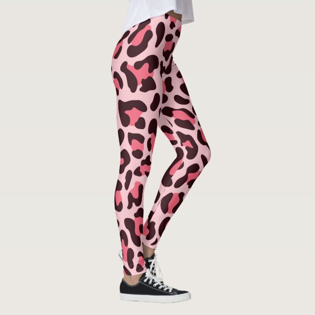 Leopard Print-Leggings - Hot Rosa und Black Leggings (Rechts)