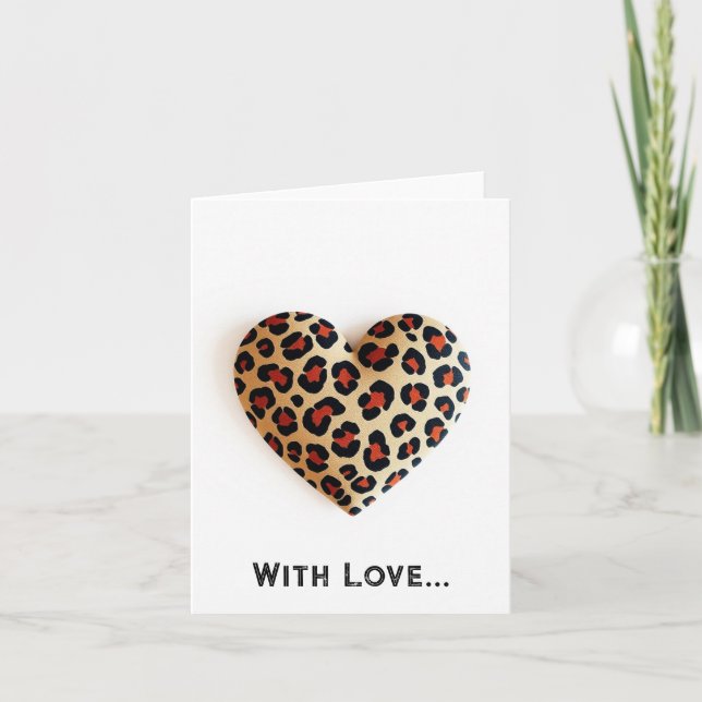 Leopard Print Liebe Feiertagskarte (Vorderseite)