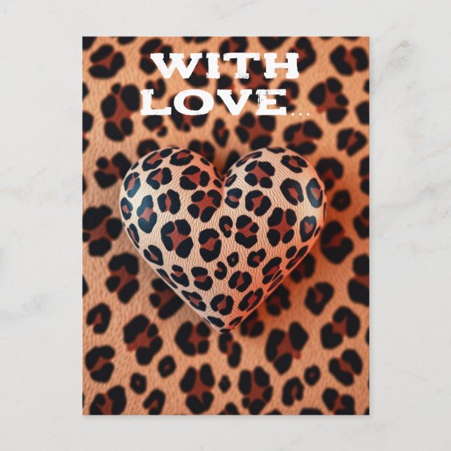 Leopard Print Liebe Postkarte (Vorderseite)