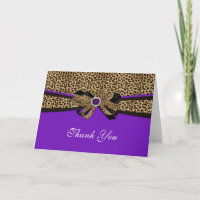 Leopard Print Lila Gem Kristall Danke Karte