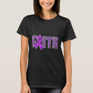 Leopard Print Lila Ribbon FAITH Arzneimittel Überd T-Shirt