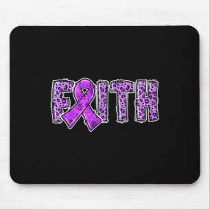 Leopard Print Lila Ribbon Faith Drug Overdose Ak Mousepad