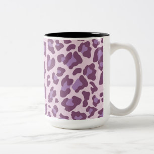 Leopard Print Lila und Lavendel Zweifarbige Tasse