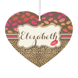 Leopard Print Lips Kisses Personalisiert Autolufterfrischer