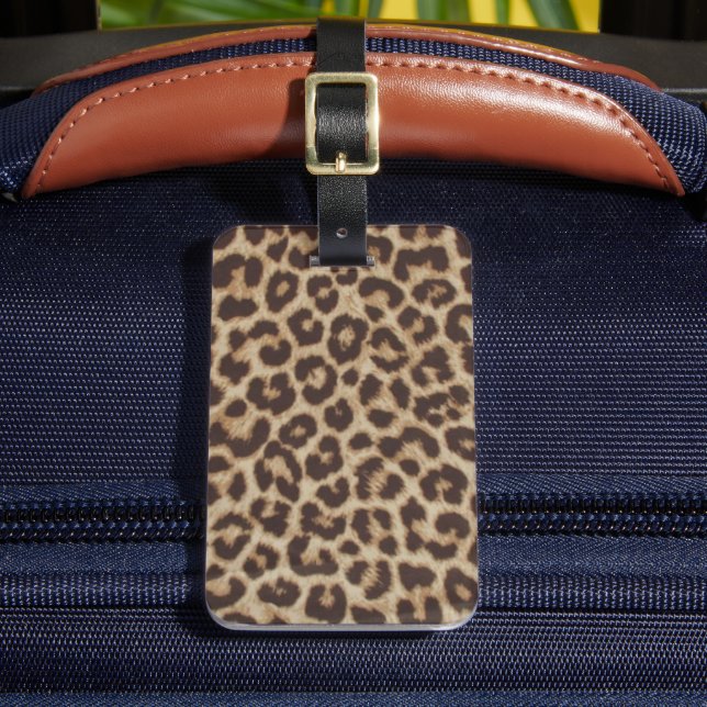Leopard Print Luggage Tag Gepäckanhänger (Vorderseite Insitu 2)